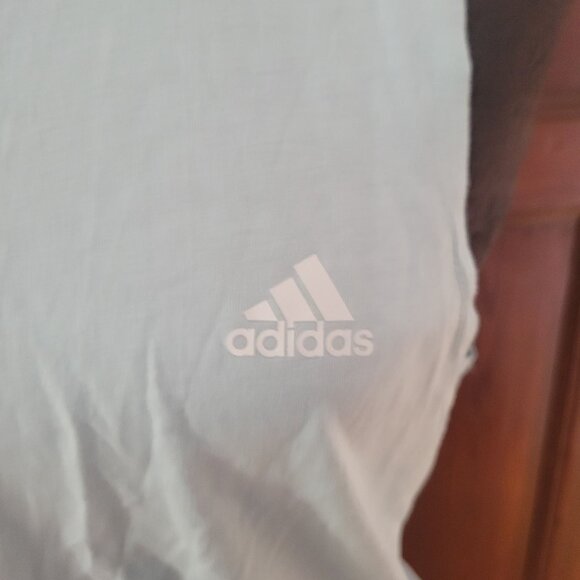 Adidas Womens Sleeveless Adjustable Ruched Tank Top M Light Blue Cotton Blend At - Picture 6 of 8